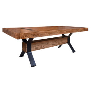 contemporary, distressed, extension table, farmhouse, industrial, leaf, leaves, made in canada, maple, modern, ruff sawn, rustic, solid top, solid wood, Dining Room, Tables, Trestle Tables, rustic wood kitchen furniture, modern kitchen furniture, kitchen furniture, custom built kitchen furniture, Arthur Phillipe Table, Arthur Phillipe, Table